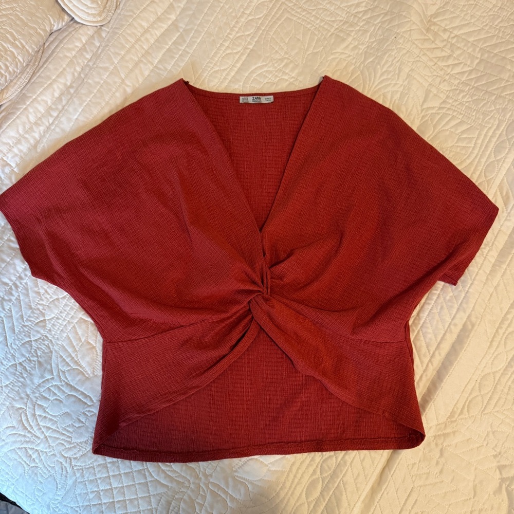 Burnt Red Twist Front Top
